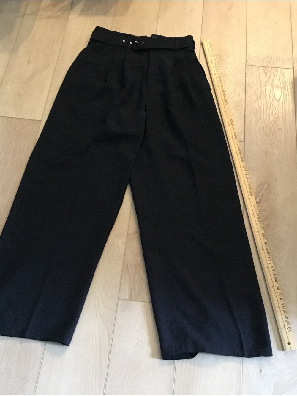 Vintage High-Waist Wide Leg Black Trousers